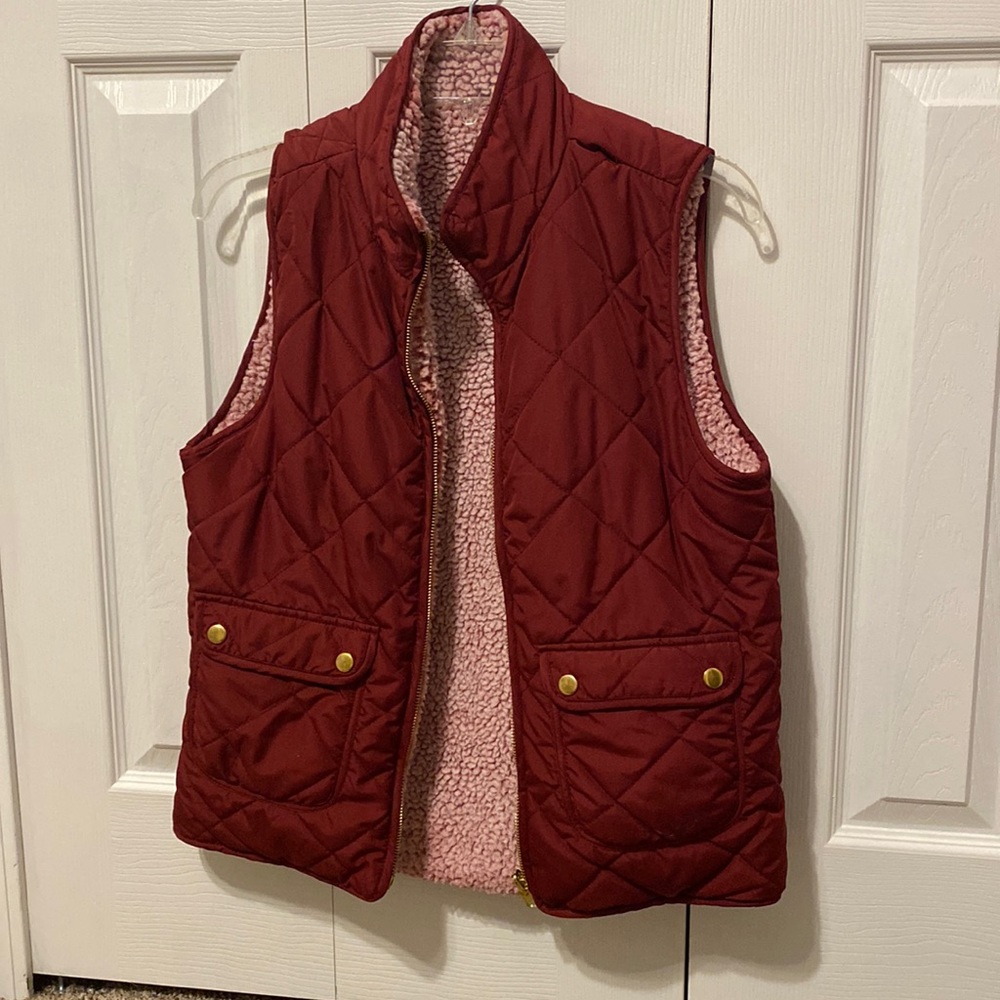 Pink Lily Reversible Quilted/Sherpa Vest